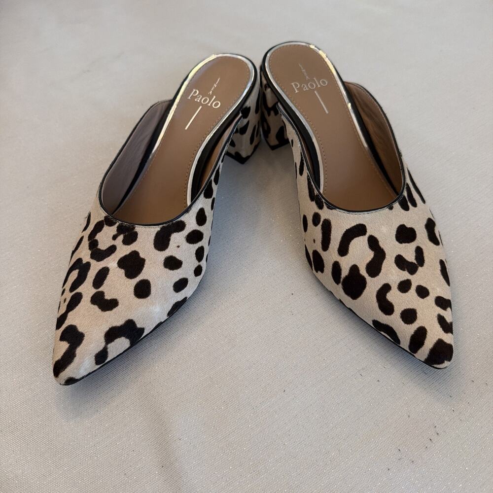 Linea Paolo Mules Real Fur Calf Hair Size 8 1/2